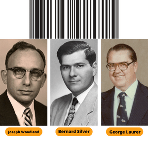 les inventeurs du code EAN : Woodland, Silver et Laurer